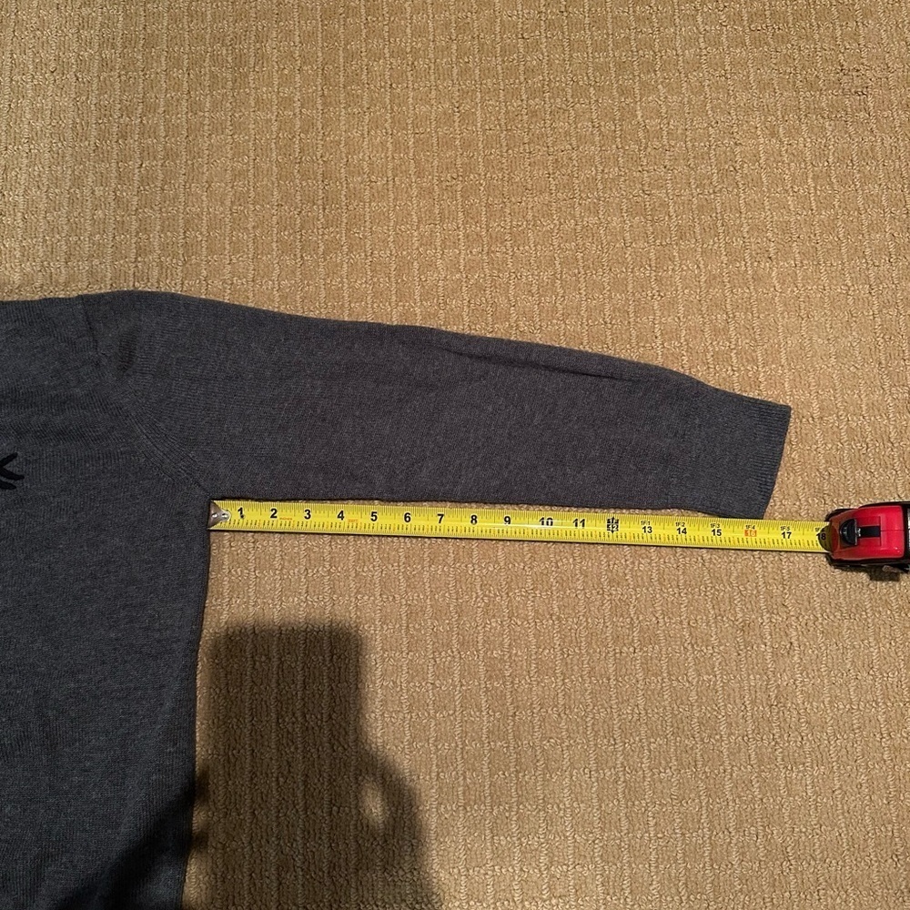 KATE SPADE BROOME STREET WINK FACE SWEATER GRAY RED LIPS WOOL BLEND LARGE - Picture 9 of 9